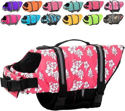 Doglay Dog Life Jacket with Rescue Handle, Dog Life Vest for Swimming Boating, Adjustable Reflective Puppy Swim Vest with Superior Buoyancy for Small Medium Large Dogs