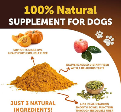 Pumpkin Powder for Dogs Digestive Support - 8 OZ - Fiber Supplement for Constipation - For Gut Balance, Healthy Skin, Digestion, Anal Glands, Firm Stool, Poop, Anti Diarrhea, Gas Relief - Create Puree