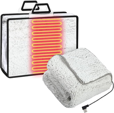 Heated Blanket Electric Throw 58"x43" USB Battery Power Operated Heating Blanket 5v Powered 3 Heat Setting with Timer and Temperature Controller for Car Winter Travel Home Office(Gradient Gray)