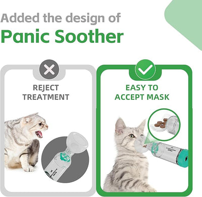 Neobay Cat Inhaler Spacer with Unique Panic Soother – Two Sets Included, 2 Pairs for Convenient Use (Backup Inhaler for When One is Still Not Dry After Cleaning)