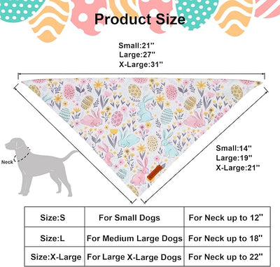 ADOGGYGO Easter Dog Bandana, Carrot Rabbit Pet Scarf, Premium Durable Fabric, Easter Bandanas for Extra Large Dogs Pets (X-Large)