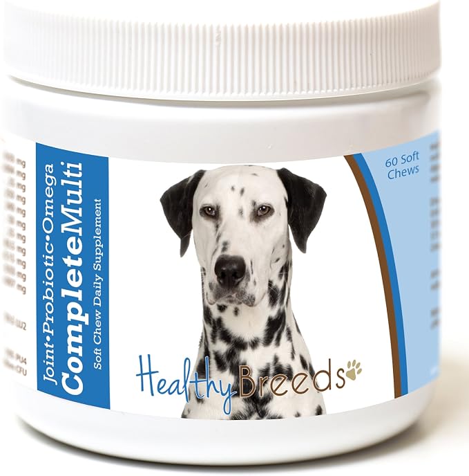 Dalmatian All in One Multivitamin - Complete with Probiotics, Glucosamine, Chondroitin & Omegas - 60 Soft Chewy Treats