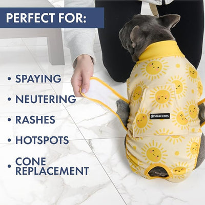 Spark Paws Dog Surgery Recovery Suit – Dog Recovery Suit After Surgery, Anti-Lick Dog Onesie, Abdominal Wound Protector, Soft Cone Alternative for Spay Neuter Male Female Pet Recovery - Sunshine - 3XL
