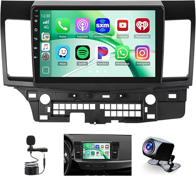 Inefala 4G 128G for Mitsubishi Lancer 2007-2012 Radio CarPlay 10.1" Incell Touchscreen Car Stereo Android 15 Android Auto Bluetooth 5.0 GPS WiFi 15UI Backup Camera