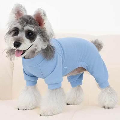 XPUDAC 3 Pack Fleece Dog Pajamas Winter Dog Clothes for Small Medium Dogs Boy Girl Warm Soft Puppy Outfit Pet Costume, Light Sky Blue, Navy, Light Gray, M
