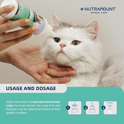 Moisturizing Eye Drops for Dogs, Cats, and Livestock 150ML/5 fl. oz Dry Eye Solution Twin Bottle Set