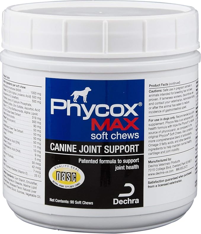 Dechra 192959807691 Phycox MAX Canine Joint Support Soft Chews 90 Count