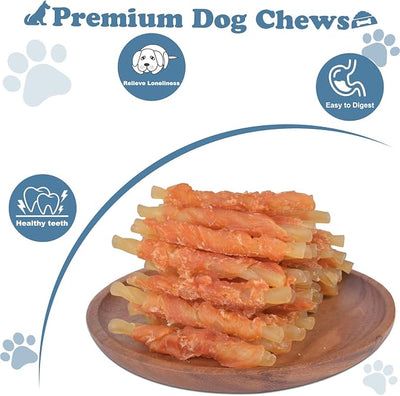 Dog Treats Soft Chews Rawhide Free Chicken Wrapped Cod Sticks for Puppy Training Snacks Dog Chews Treats 1lb/454g