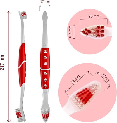 Pet Toothbrush for Dogs, Cats with Soft Bristles - Easy Teeth Cleaning & Dental Care, Non Slip Dual Head Dog Toothbrush for Medium & Large Pets, Toothpaste Not Included, Pack of 1 Blue