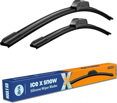 28"+14" Silicone Windshield Wiper Blades Oem Quality Premium All Seasons Wiper Blades Durable and Quiet Windshield Wipers (Pack of 2)