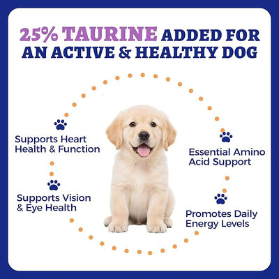 Wellix 9.17 oz, 25% Taurine for Dogs - Healthy Heart Supplements for Dog Chewable with CoQ10, Fish Oil, Vitamins, L-Carnitine - Heart Muscle Function & Cardiovascular Health, Antioxidant Support