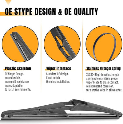 AUTOBOO 12 Inch Rear Wiper Blade Replacement for Mercedes Benz ML350/550/55 GL450/550 GLS450/550,GLE350/400 GLK350,Nissan Pathfinder,Rogue -Genuine OE Back Windshield Wiper Blade 12" (Pack of 1)