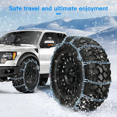 ECCPP Snow Tire Chains 225-245 255 265 275 285 295(15"16"17"18"19"20") | Set of 2 Cars Pickups SUV Universal Emergency Tire Traction Chain Adjustable Portable Anti-Skid Thickening QG2228CAM