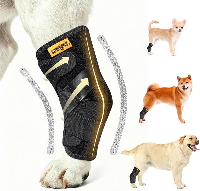 Large Dog Hock Brace (40-90 lbs), Heavy-Duty Hind Leg Support for Labrador, German Shepherd, Golden Retriever, ACL, CCL & Hip Stability - Size L