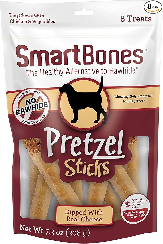No Artificial Colors or Preservatives Pretzel-Style Chews, Treat Your Dog to a Fun Shapped Rawhide-Free Chew 8 Count (Pack of 1)