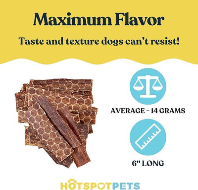 hotspot pets Beef Dog Treats Esophagus (6 Inches) (60 Pack)- 100% Natural Healthy Chews for Dogs - Meat Jerky Snack Free of Preservatives, from Grass Fed Cattle