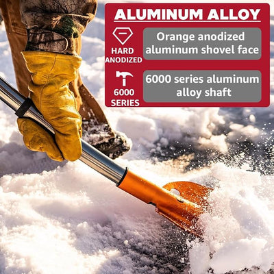 Crescent Moon Collapsible Snow Shovel for Car & Adventures - Portable Avalanche Shovel, Multi-Use Design for Camping, Emergencies, Backcountry Backpack Adventures, ATVs, Snowmobiles & Ice Fishing