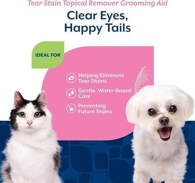 NaturVet – Tear Stain Topical Remover Plus Aloe – 4 oz | Eliminates Unsightly Tear & Saliva Stains | Gentle, Water-Based Formula | for Dogs & Cats