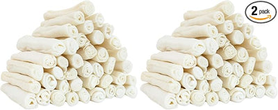 MON2SUN Dog Rawhide Rolls Twist Sticks Chew Treats Natural Flavor 6.5 Inch 40 Count for Puppy and Small Dogs (Pack of 2)