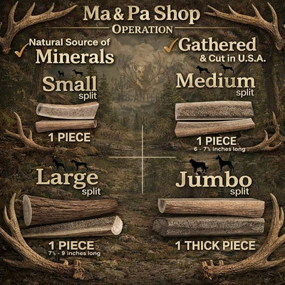 Elk Antlers for Dogs – Large Split (7.5-9 Inch), Irresistible Chew, USA Sourced, Naturally Shed & Ethically Harvested