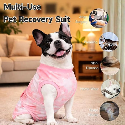 Surgery Recovery Suit for Female/Male Dog After Spay/Neuter, Bandana Set Included, Substitute E-Collar & Cone Anti Licking Wounds, Medium/Large/Small Dogs Body Surgical Suits, Pet Onesie, M
