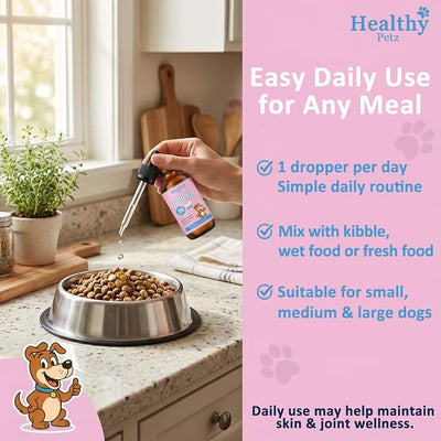 Liquid Collagen for Dogs, Daily Collagen for Dogs with ThreeCollagen Types & VC, Support Healthy Joint Supplement, Coat, Gut & Overall Vitality, 60ml/2FL OZ