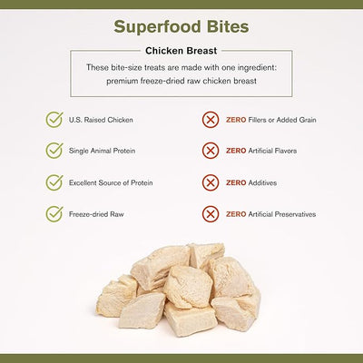 BADLANDS RANCH by Katherine Heigl – Superfood Bite Freeze-Dried Raw Chicken Breast Dog Treats – High Protein Single-Ingredient Snacks for Training, Rewards & Daily Wellness
