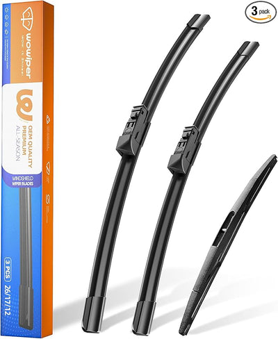 26"+17" Windshield Wiper Blades with 14" Rear Wiper Replacement for Subaru Forester 2019 2020 2021 2022 2023 2024-OEM Quality All-Weather Top Lock Wipers(Set of 3)