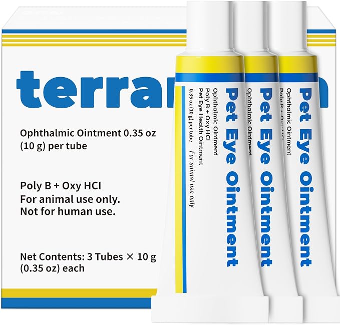 Pet Eye Health for Dogs, Cats, Cattle, Sheep, Horses, Birds, Puppies and Kittens - 3-Pack, 10g Each