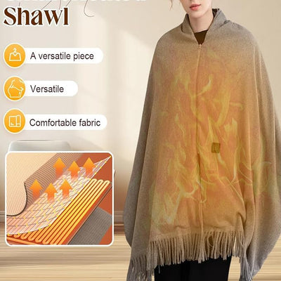 Heated Shawl Wraps for Women Portable Heated Blanket Wearable USB Heating Blanket Scarf for Winter Home Office Travel