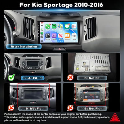 [2+64GB] Android Car Stereo for Kia Sportage 2010-2016 with Wireless Carplay Android Auto, 9 Inch HD Touchscreen Car Radio with GPS WiFi Bluetooth FM/RDS EQ SWC 26UI Backup Camera MIC