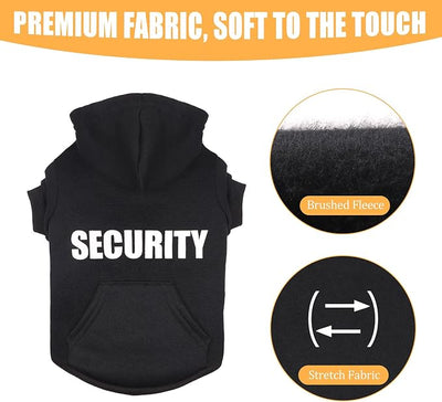 Security Dog Hoodie Dog Sweaters for Large Dogs Soft Brushed Fleece Clothes Hoodie Sweatshirt with Pocket(L)