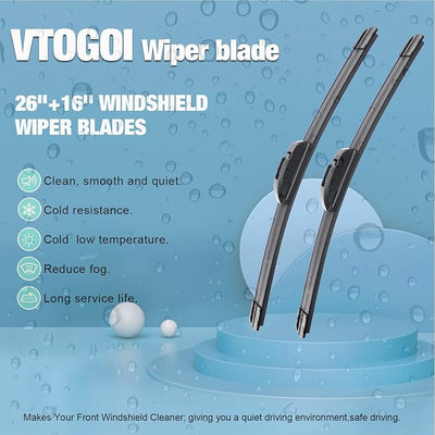 OEM Windshield Wiper Blades Replacement for Kia Niro 2017 2018 2019 2020 2021 2022, All Weather Original Factory Quality Front & Rear Wipers Set 26"+16"+12" (Pack of 3)