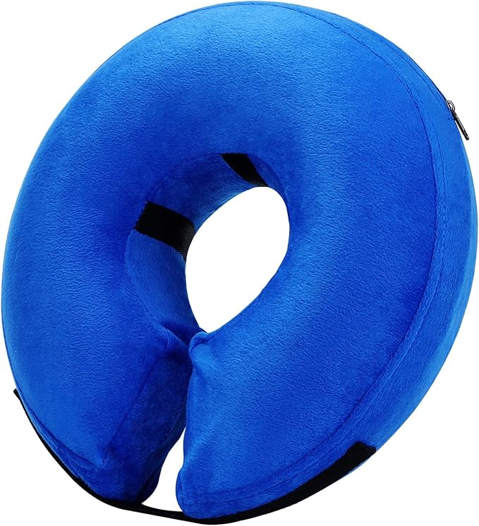 Inflatable Dog Cone Collar for After Surgery, Doggie Neck Blow up Donut Recovery ECollar, Soft Adjustable Dog Cone for Small Medium Large Dogs and Cats