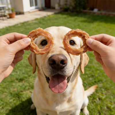 Jungle Calling 1.13 lb Chicken Jerky Rings Dog Treats – Rawhide Free Natural Chews for Hip & Joint Health with Glucosamine – High Protein Training Treats for Small Medium Large Dogs