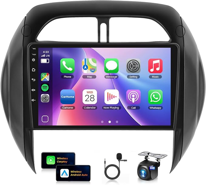 Car Radio Stereo for Toyota RAV4 2003 2004 2005 [4G+64G] Android with Wireless CarPlay Android Auto,9 inch IPS Touchscreen Car Stereo Bluetooth5.0,GPS,WiFi,SWC,59UI,32EQ AI DSP+HD Backup Camera