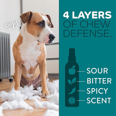 TropiClean No Chew Spray for Home, Better Than Bitter Apple Spray, Safe & Natural Chew Deterrent, Protect Furniture, Wall Corners & More! 8oz