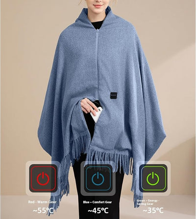 Heated Shawl Wraps for Women Portable Heated Blanket Wearable USB Heating Blanket Scarf for Winter Home Office Travel