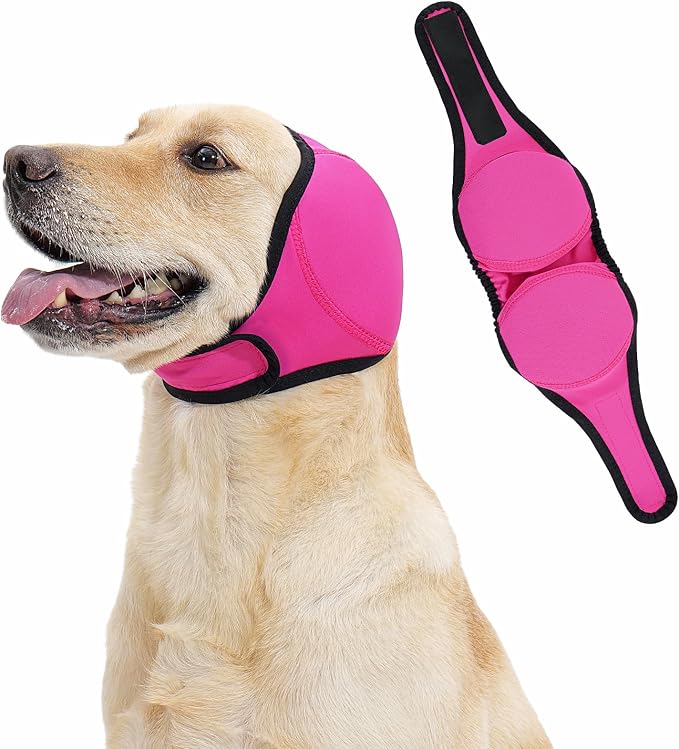 Quiet Ears for Dogs Comfort Calming Hoodie Dog Ear Covers for Noise & Anxiety Relief Ear Wraps for Dog Adjustable Dogs Ear Muffs Noise Protection Firework,Grooming and Force Drying