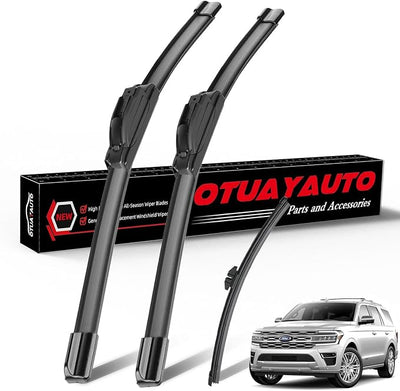 OTUAYAUTO Windshield Wipers Replacement for Ford Expedition 2018-2023 All-Extreme Weather Performance Quiet No Trace Front Rear Wiper Blades U/J Hook 22"+22"+11" (Pack of 3)