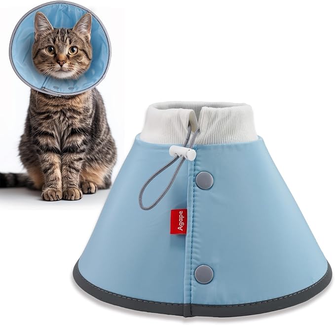Agape Soft Dog Cone for Small Dogs & Cats, Recovery Collar to Stop Licking | Comfy E-Collar Alternative for Puppies, Adjustable Cloth Cone After Surgery, Protective Neck Cone for Kittens, Washable
