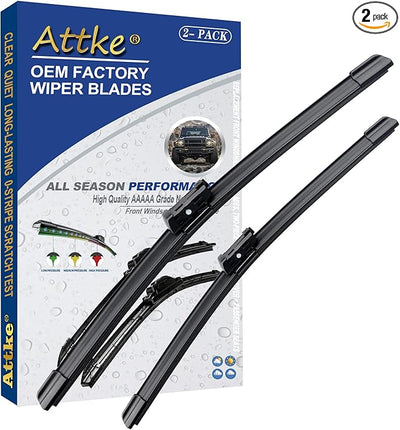 ATTKE Front Windshield Wiper Blades for Volkswagen Atlas 2018-2022 Genuine Replacement Wiper Blade Set 26"/22" (Set of 2)
