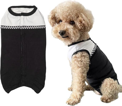 Dog Surgical Suit - Recovery Onesie for Dogs After Surgery, Spayed Female/Male Puppy, Breathable Anti-Lick Clothes, Alternative to Cone(Black and White-xs)