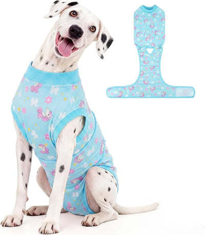Kuoser Dog Surgery Recovery Suit, Soft Breathable Dog Recovery Suit for Female Spay Male Nueuter, Anti Licking Puppy Onesie Pet Surgical Suit for Dogs Abdominal Wounds Skin Disease, Unicorn 2XL