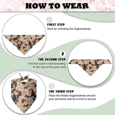 KEIAHUAN Dog Bandanas Soft Comfy Bibs Adjustable Triangle Bandana Washable Reversible Handkerchief for Pet Cat and Dog, Duck Hunting Camouflage