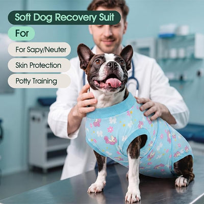Kuoser Dog Surgery Recovery Suit, Soft Breathable Dog Recovery Suit for Female Spay Male Nueuter, Anti Licking Puppy Onesie Pet Surgical Suit for Dogs Abdominal Wounds Skin Disease, Unicorn L