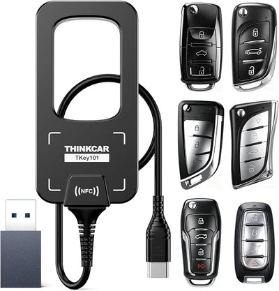 THINKCAR TKEY101 Key Fob Replacement Kits for Vehicles, Keyless Entry Remote with 3 Button Keypads, Work with THINKSCAN 689BT, THINKSCAN 689 Scan Tool