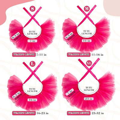 2 Pcs Dog Crown Headband Dog Tutu Dress Set Crystal Rhinestone Tiara Crown Tutu Skirt Pet Dress Costume for Puppy Birthday Party Wedding Photo Prop Costume(X-Large,Rose Red)
