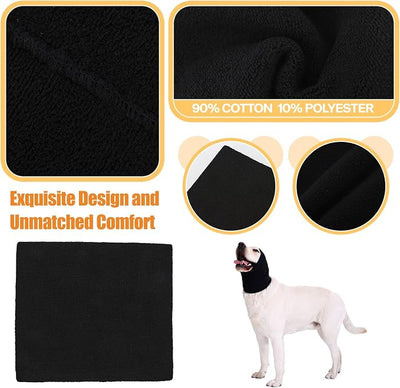 Dog Calming Band Cat and Dog Anxiety Relief Cover,Double Layer Thickened Pet Ears Elastic Neck Band Noise Cancelling Ear Muffs for Anxiety Relief/Noise Protection,Grooming,Thunder,Fireworks