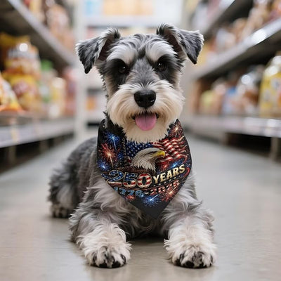 KEIAHUAN American 250 Yeas for Dog BandanaAdjustable Triangle Reversible Holiday Scarves Dog Bibs Soft Comfortable Puppy Scarves for Small Medium Large Dogs